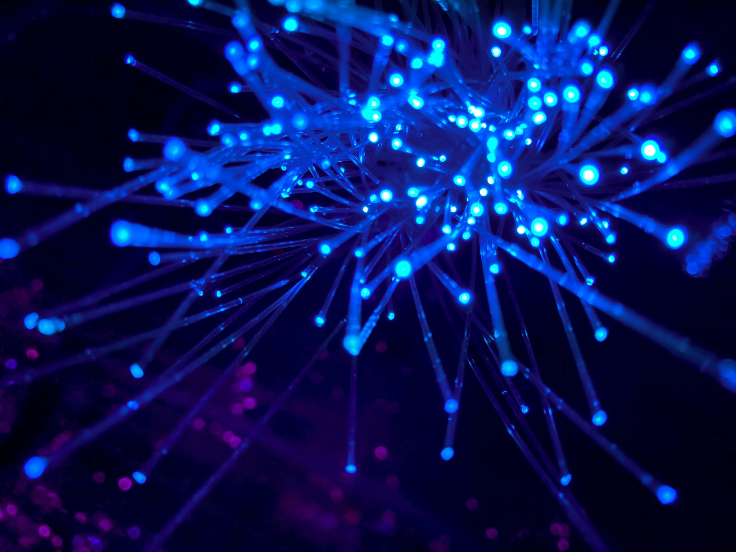Blue image of different lights and networks.